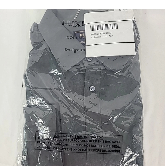 NEW Men's Flex Luxury Collection Designed in Italy Long Sleeve GreyShirt Sz XL - Picture 8 of 8